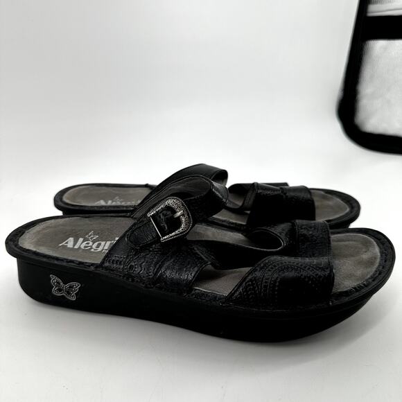 Alegria Colette Wild West Night Sandals Leather Arch Support Slip On Black 9 - Picture 4 of 8